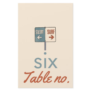 wedding table number with ocean animals for frame