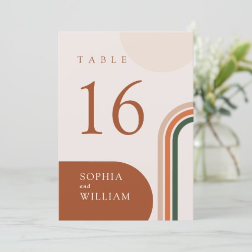 Wedding Table Numbers Boho Arch Beige