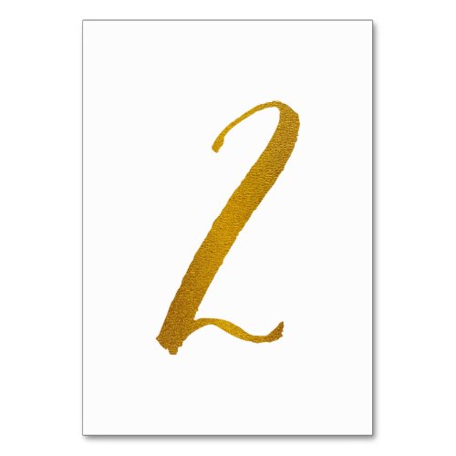 Wedding Table Numbers Faux Gold Foil  2