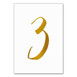 Wedding Table Numbers (Faux Gold Foil)  3