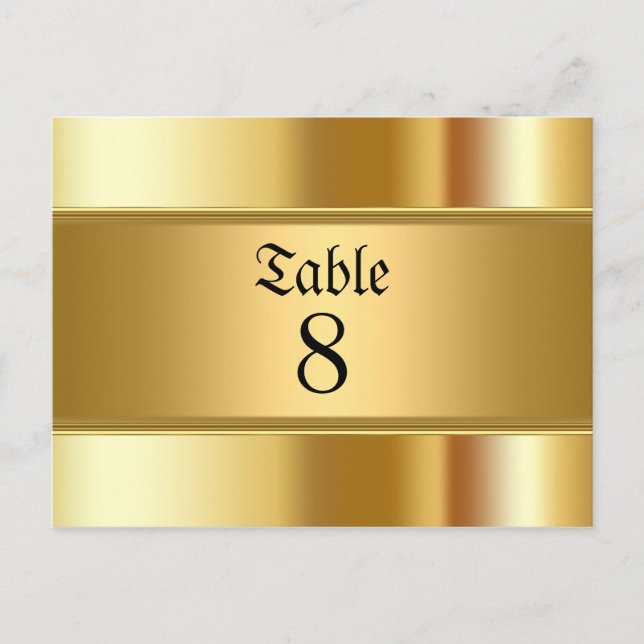 Wedding table Numbers Gold (Front)