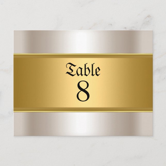 Wedding table Numbers Gold Sepia (Front)