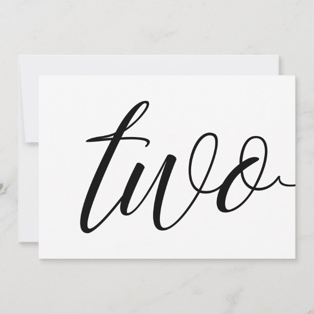 Wedding Table Numbers - Luxe Typography - Black 2 (Front)