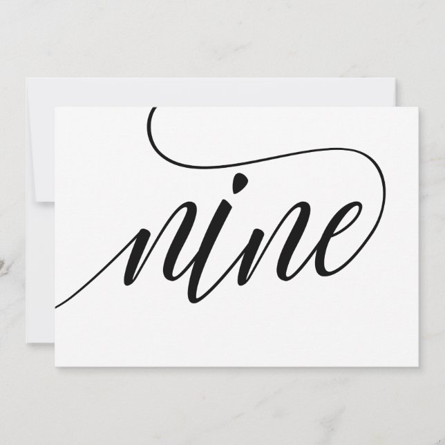 Wedding Table Numbers - Luxe Typography - Black 9 (Front)