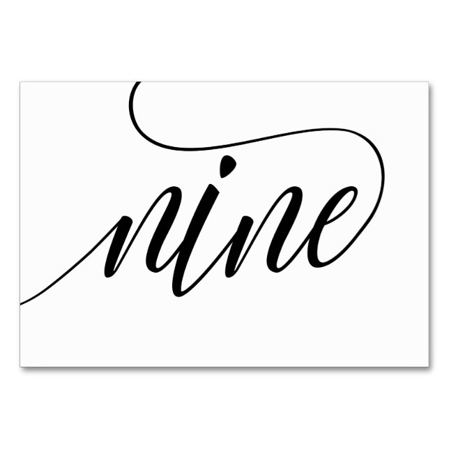 Wedding Table Numbers - Luxe Typography (Black) 9 (Front)