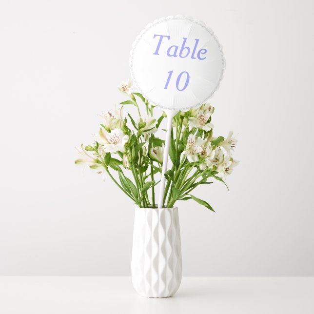 Wedding Table Numbers Periwinkle XO Balloon (Vase)