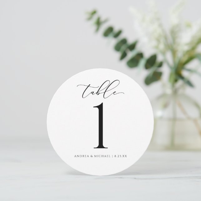 Wedding Table Numbers Round - Luxury Script (Standing Front)