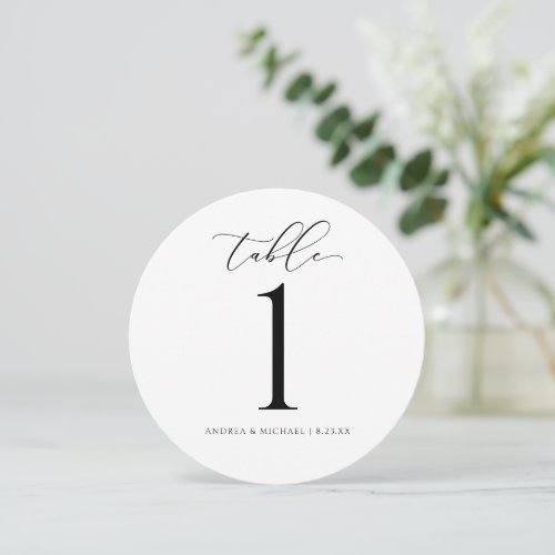 Wedding Table Numbers Round _ Luxury Script