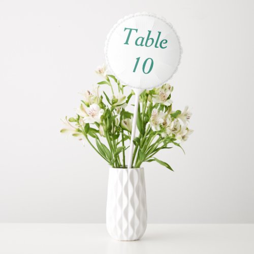 Wedding Table Numbers Tropical Green Balloon