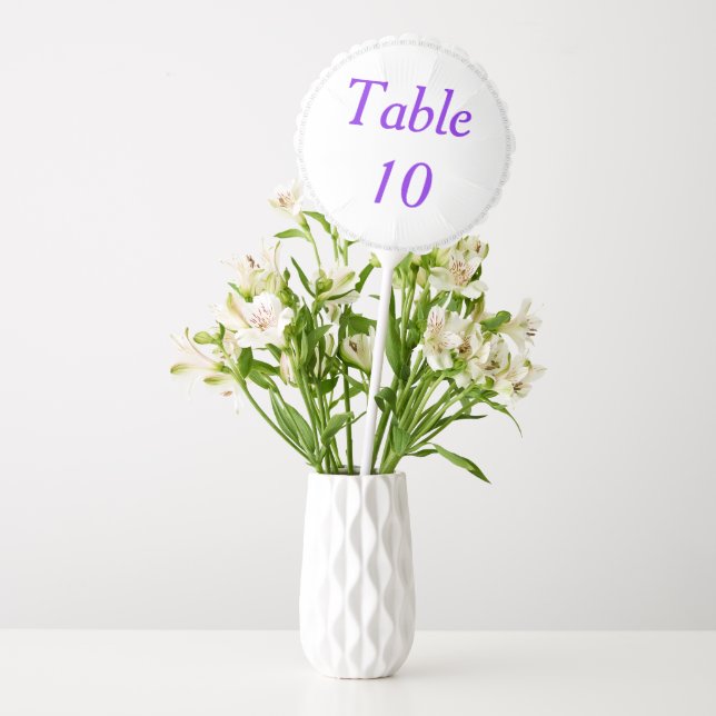 Wedding Table Numbers Violet XO Balloon (Vase)