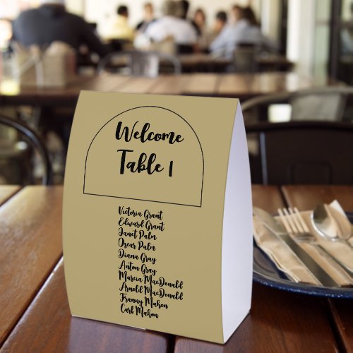 Wedding Table Numbers With Guest Names Gold Black Paper Table Tent