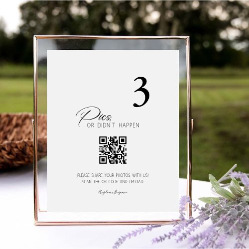 Wedding Table Pics or didnt Happen Seating Card Pedestal Sign