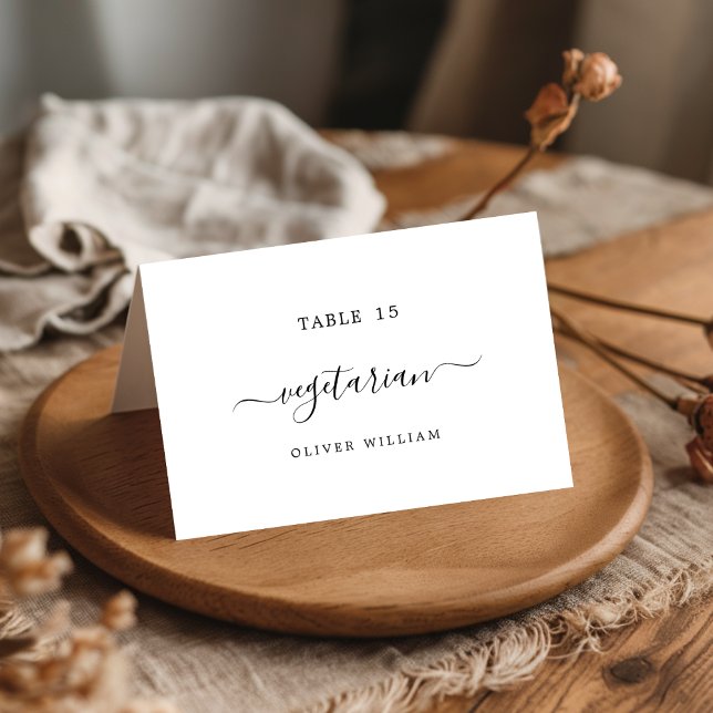 Wedding Table Place Cards Guest Name & Meal Choice (Creator Uploaded)