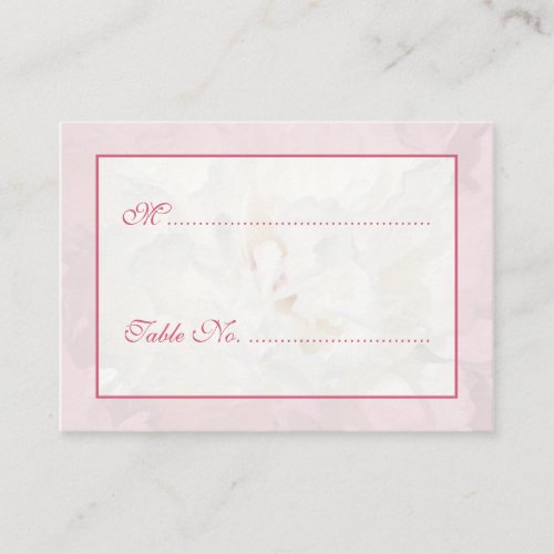 Wedding table place name and number cards