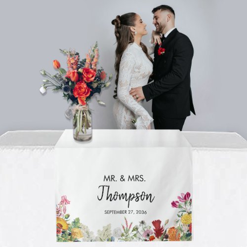Wedding Table Runner Custom Floral Garden Tapestry