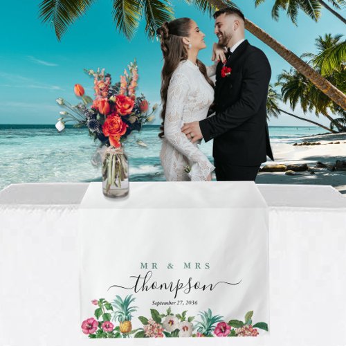 Wedding Table Runner Custom Tropical Flowers Tapestry
