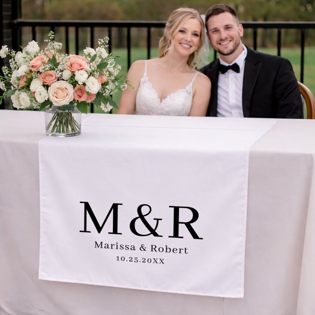 Wedding Table Runner Monogram Tapestry Banner (Creator Uploaded)