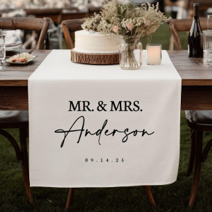 Wedding Table Runner, Personalized Last Name Sign Short Table Runner