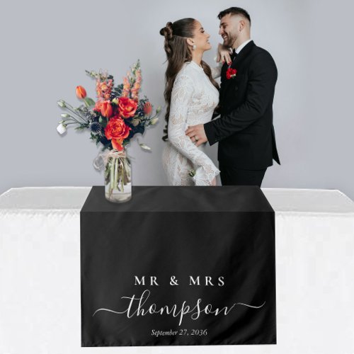 Wedding Table Runner Personalized Mr. & Mrs. Tapestry