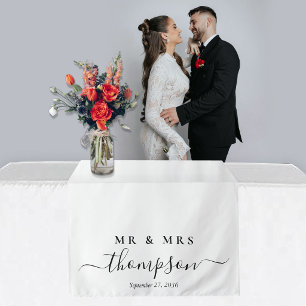 Wedding Table Runner Personalized Mr. & Mrs. Tapestry