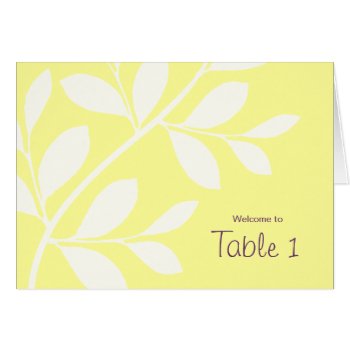 Wedding Table Seating Cards Leaf Branch Yellow Pur by WeddingShop88 at Zazzle