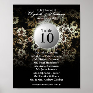 Wedding Table Seating Chart Print Natural Floral