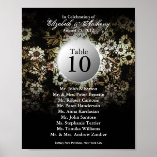 Wedding Table Seating Chart Print Natural Floral
