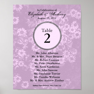 Wedding Table Seating Chart Print Tint Pink 1
