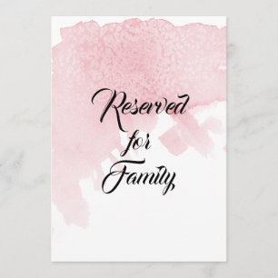 Wedding Table Signs Modern Watercolor Wash Pink Invitation