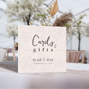 Wedding Tabletop Blush Floral Cards and Gifts Foam Board