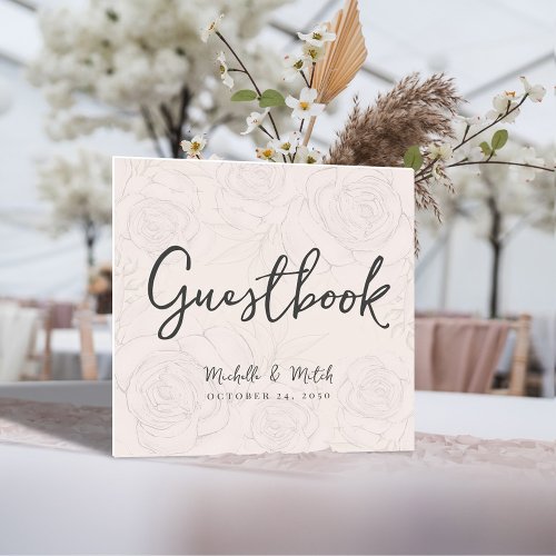 Wedding Tabletop Guestbook Blush Floral Script Foam Board
