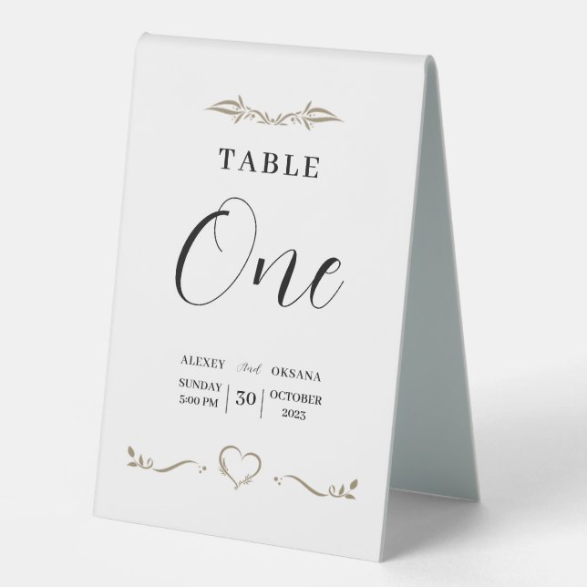 Wedding Tabletop  minimal Signs (Front)