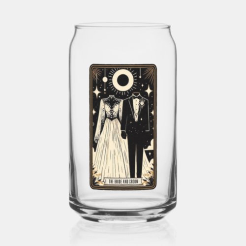 Wedding Tarot Bride  Groom Can Glass