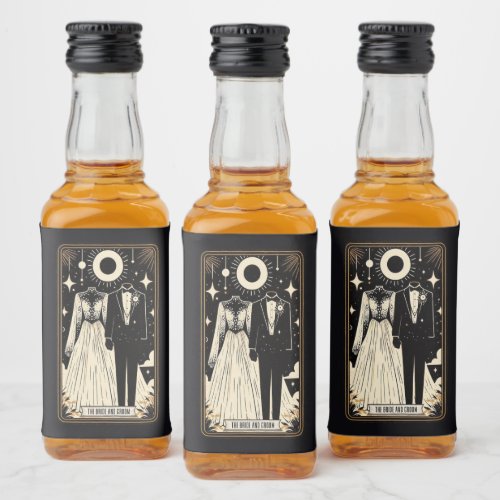 Wedding Tarot Bride  Groom Liquor Bottle Label