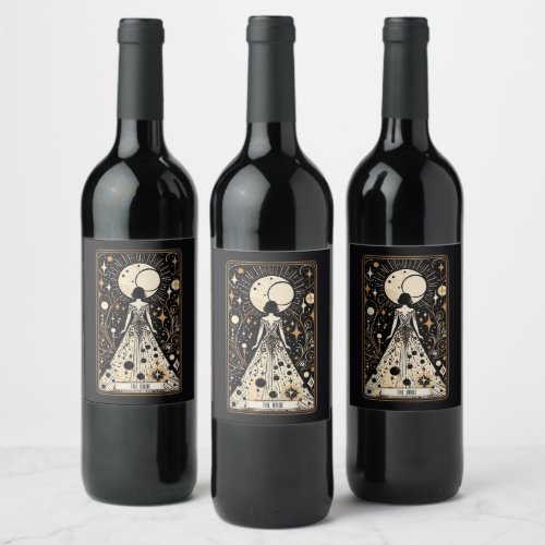 Wedding Tarot Bride Wine Label