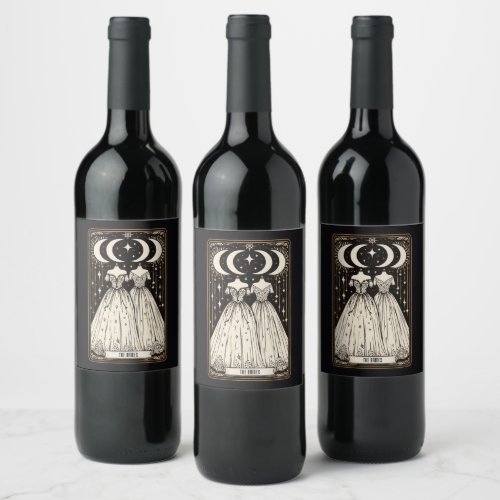 Wedding Tarot Brides Wine Label