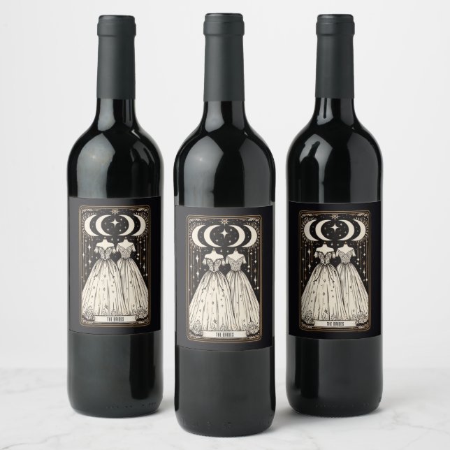 Wedding Tarot Brides Wine Label (Bottles)