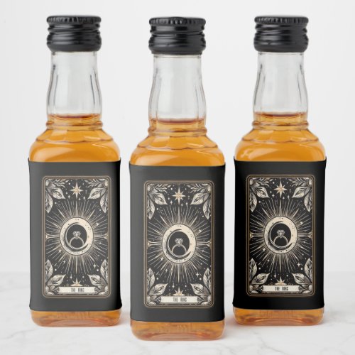 Wedding Tarot Engagement Ring Liquor Bottle Label