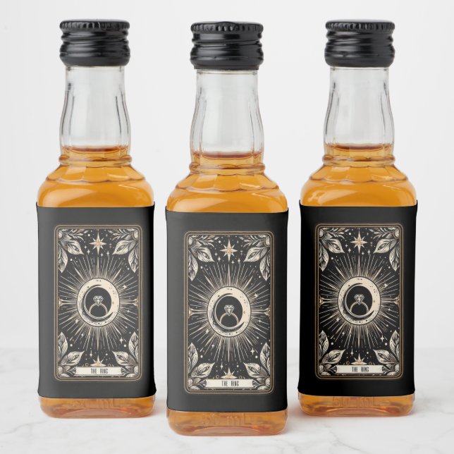 Wedding Tarot Engagement Ring Liquor Bottle Label (Bottles)