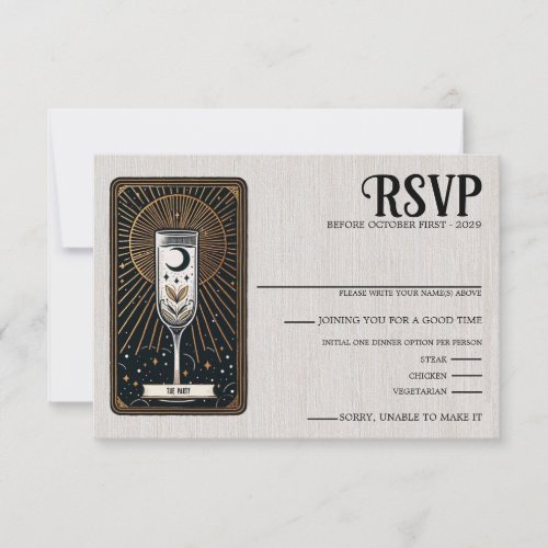 Wedding Tarot Food Choices RSVP Card