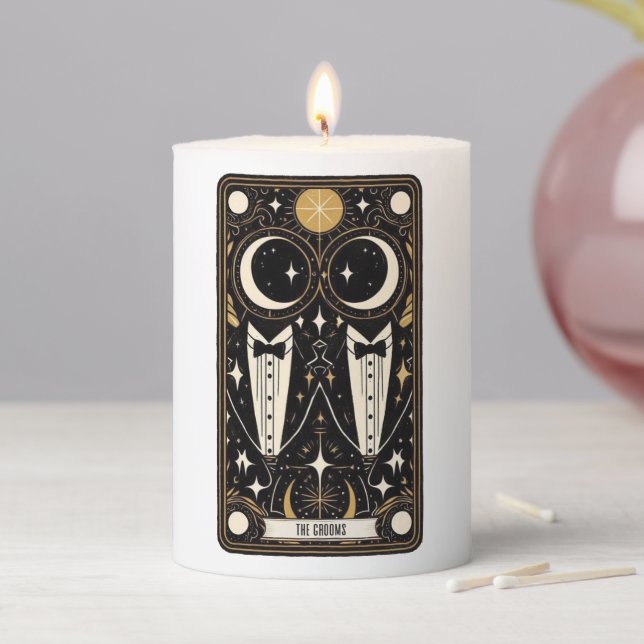 Wedding Tarot Grooms Pillar Candle (In Situ)