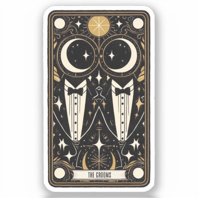 Wedding Tarot Grooms Sticker (Front)