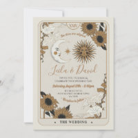 Wedding Tarot Moon Sun Stars The Lovers Invitation
