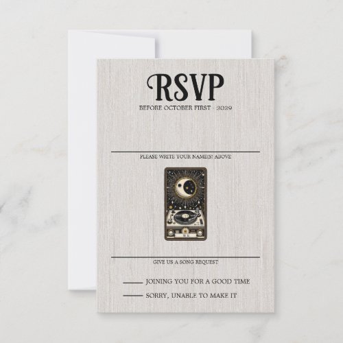 Wedding Tarot Song Request RSVP Card