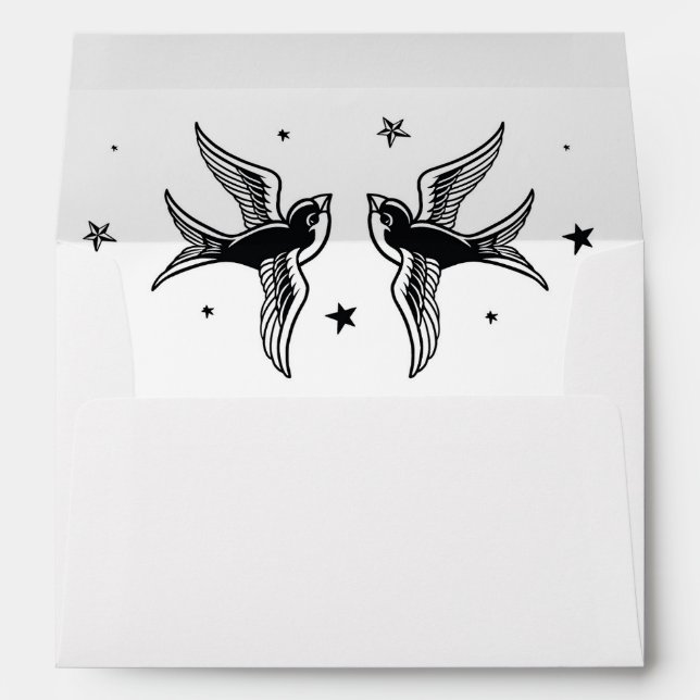 Wedding Tattoo Envelope Engagement Birds (Back (Bottom))