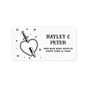 Wedding Tattoo Heart Address Labels Stickers