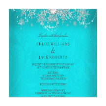 Wedding Teal Crystal Pearl Snowflake Silver Winter