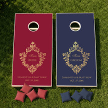 Wedding Team Bride Groom Gold Navy Blue & Burgundy