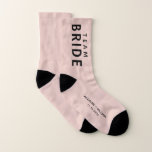 Wedding Team Bride Personalized Blush Pink Socks<br><div class="desc">A fun personalized Team Bride wedding favor gift for your friends and family. You can personalize these souvenir keepsake blush pink socks with your first names and wedding date.</div>