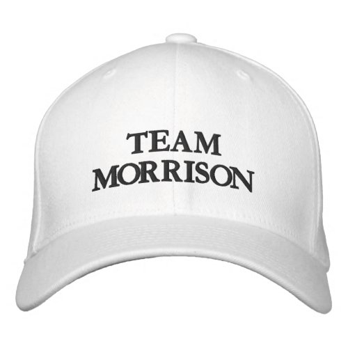 Wedding Team Family name black and white chic Embroidered Baseball Cap